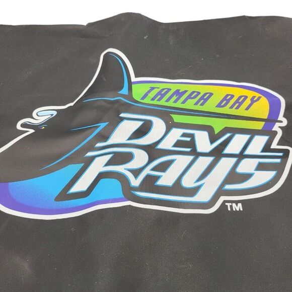Vintage 90s MLB Tampa Bay Devil Rays Tote Gym Duffel Bag Black Purple - Picture 4 of 6